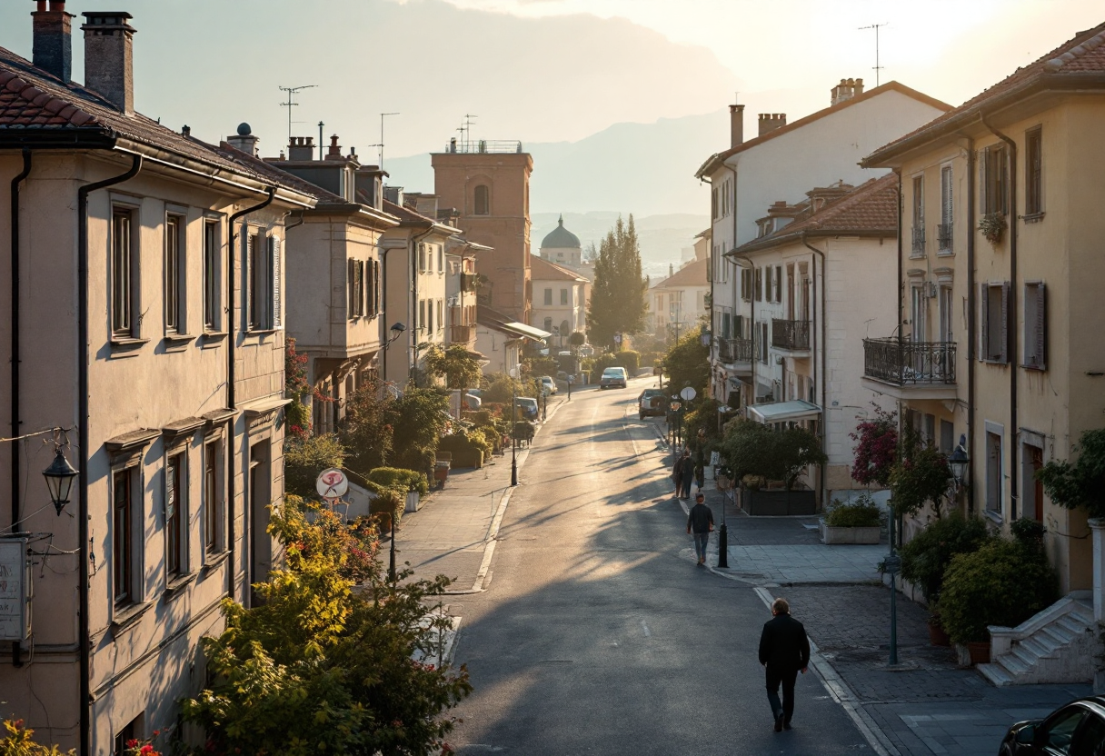 Panorama di Gorizia con edifici residenziali in crescita