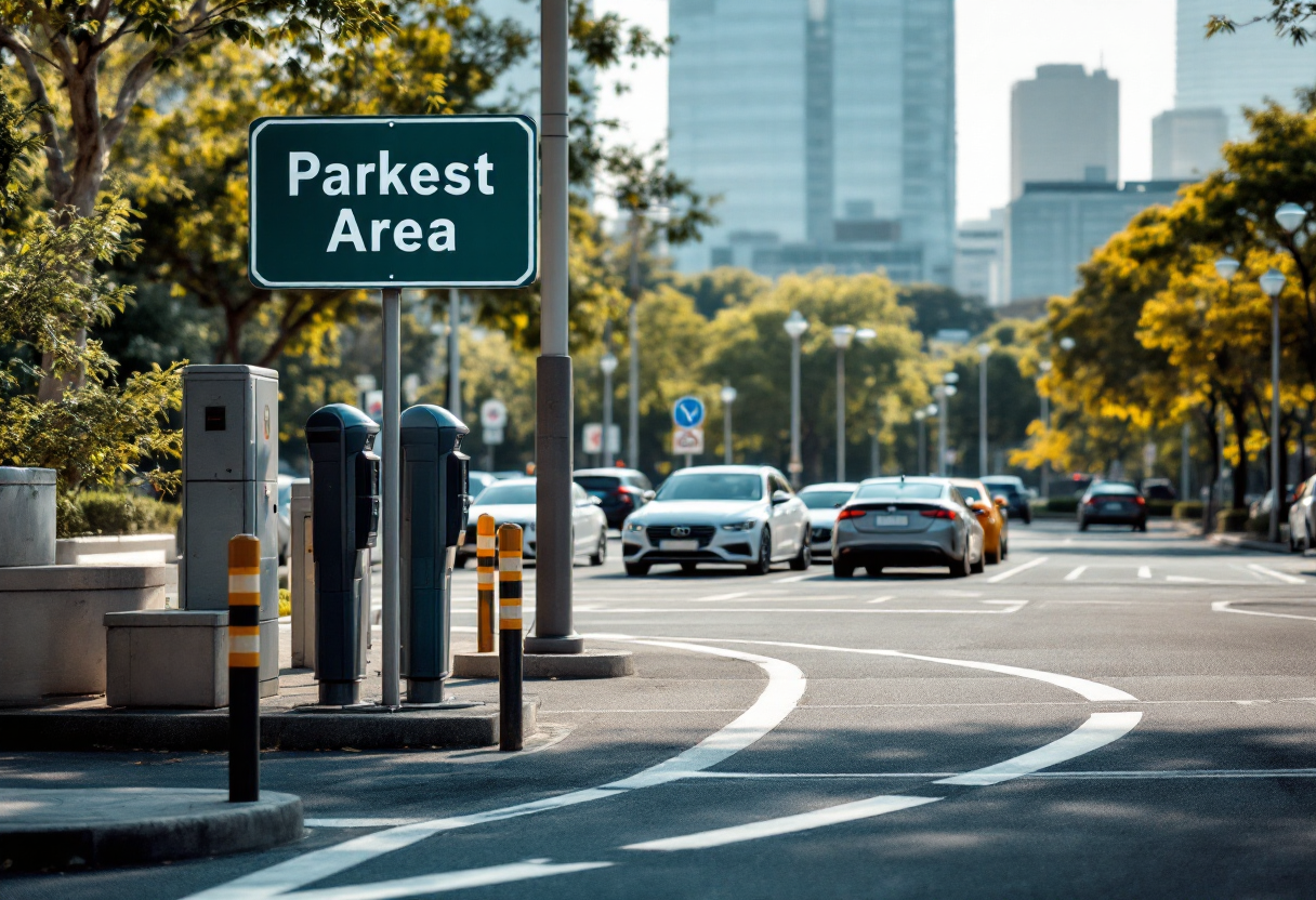 Parcheggio a pagamento con segnale di avviso costi