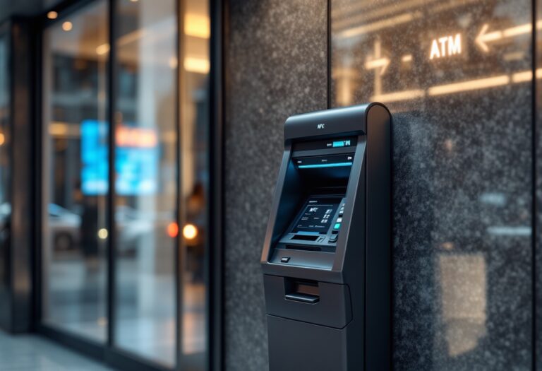 Sportello ATM con tecnologia NFC per prelievi rapidi