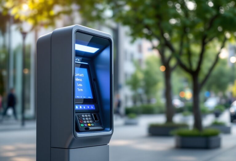 Sportello ATM innovativo senza contatto per prelievi